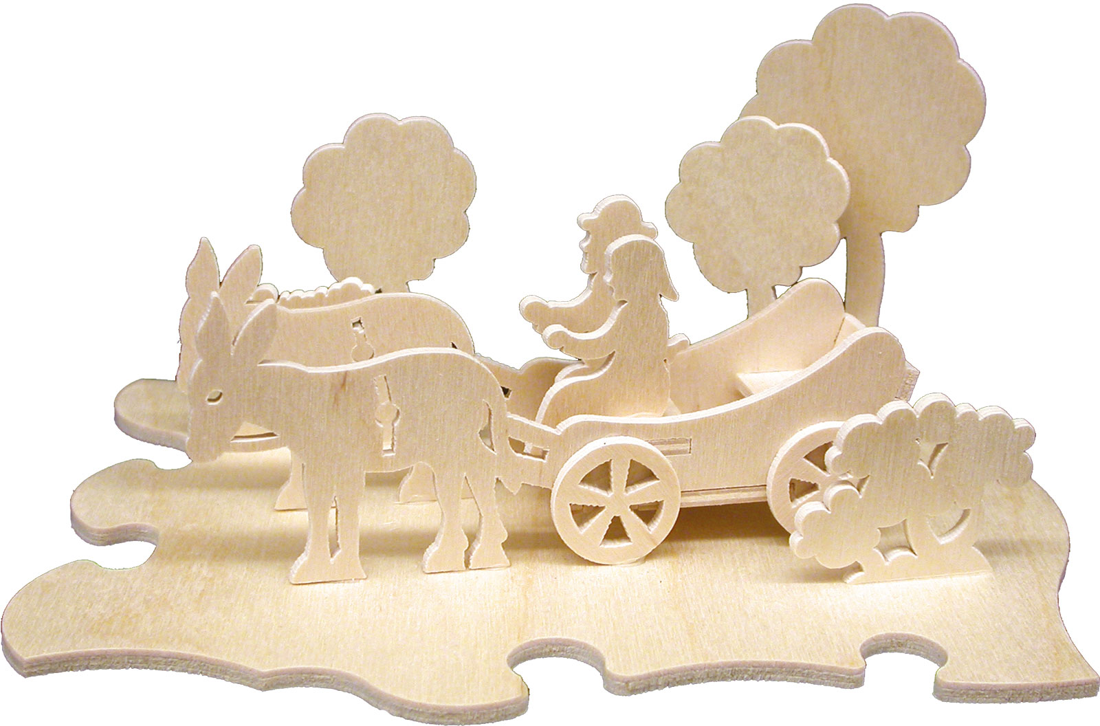 Donkey farm puzzle, for crafting, carriage