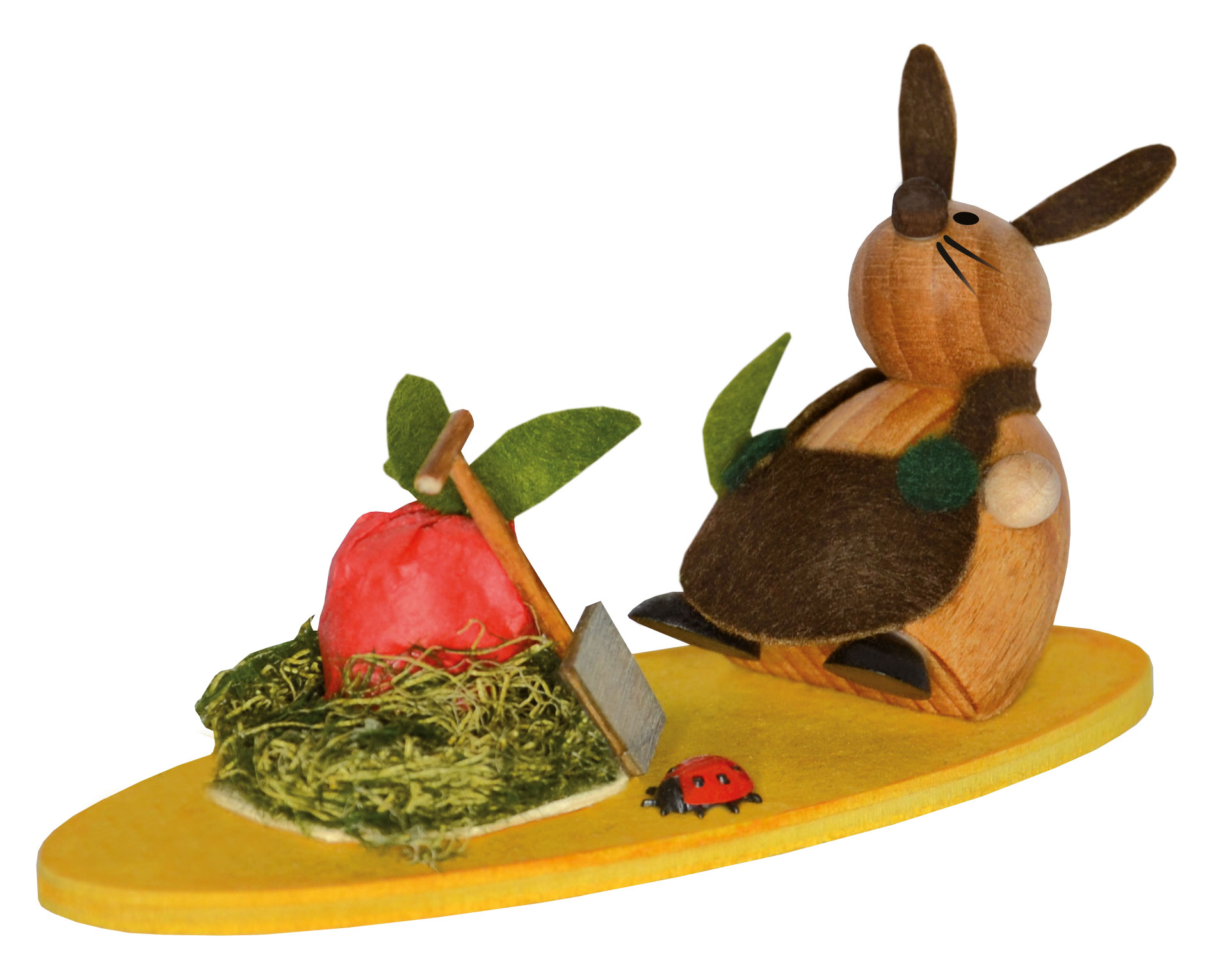 Häschen Gartenfreund, Rübe, Spaten, oval