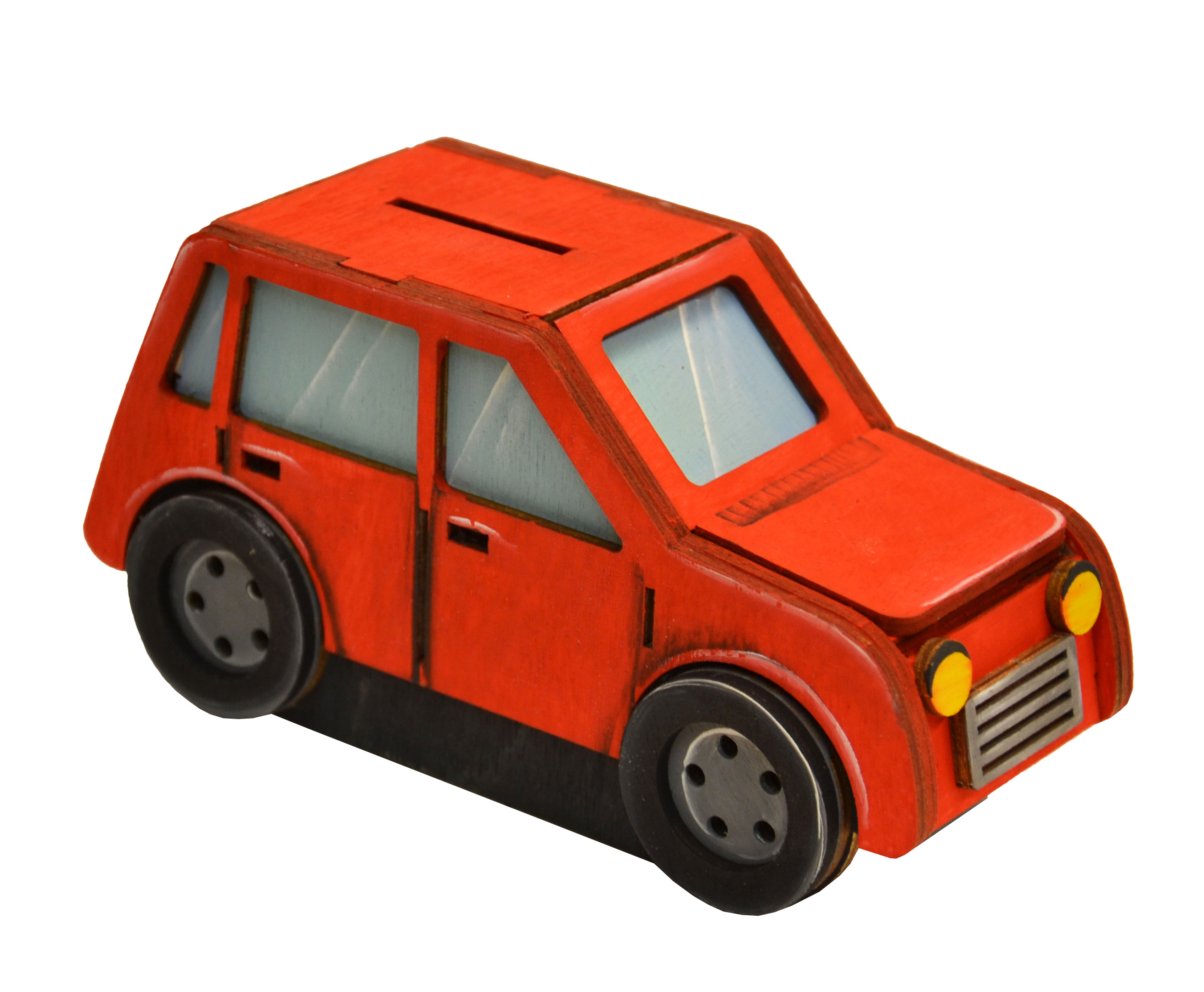 Caixa de poupança artesanal, carro