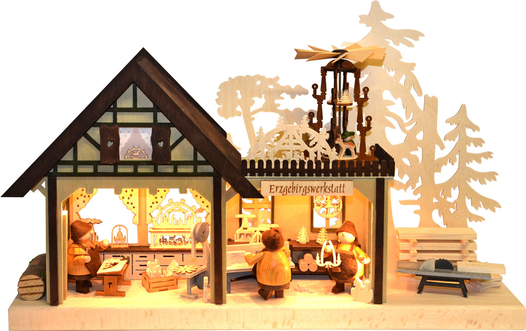 Small 3D LED candle arch, Erzgebirge workshop