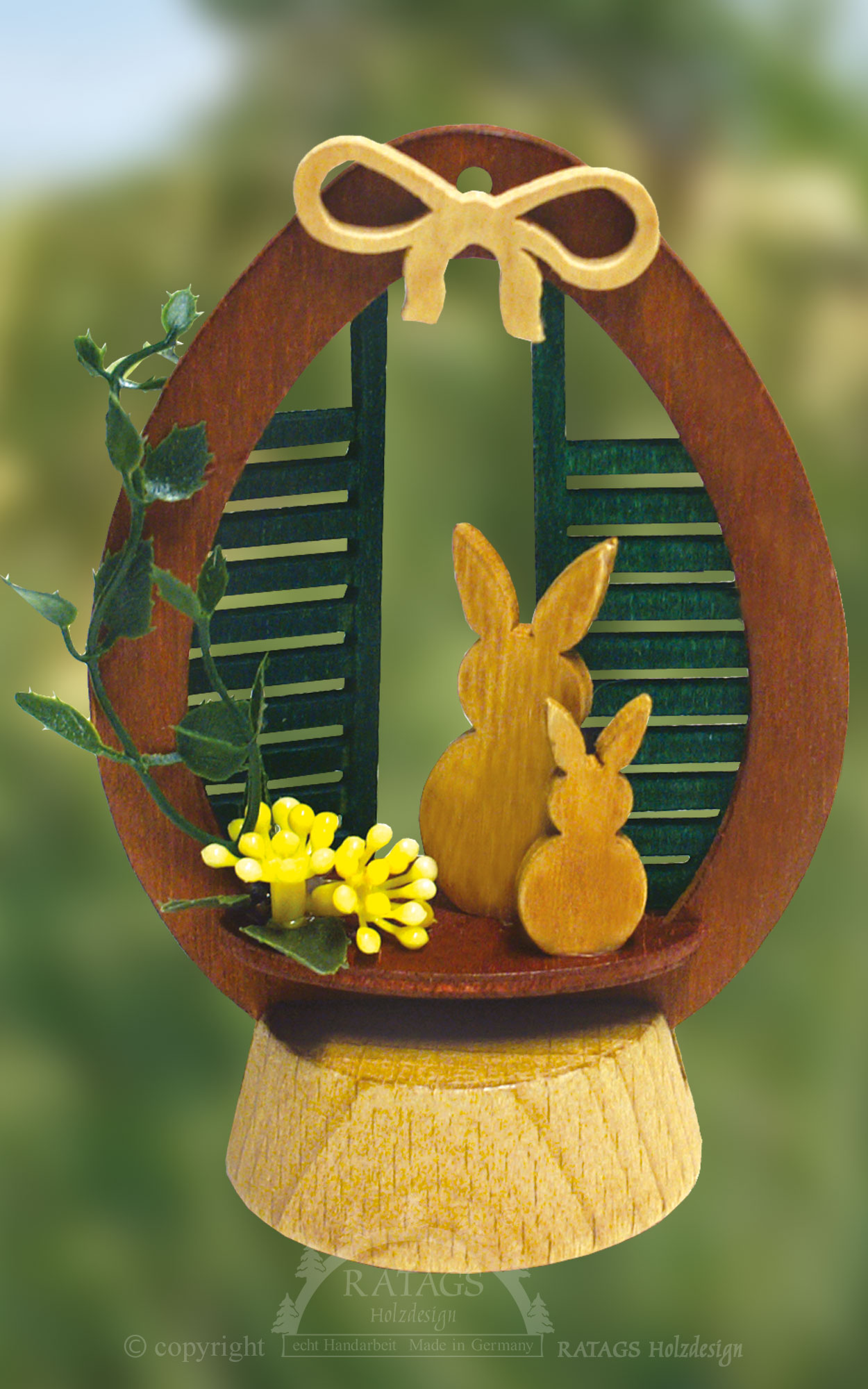 Base ring, 2 bunnies at the window