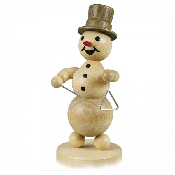 Schneemannmusikant "Triangel" Sockel 12 cm