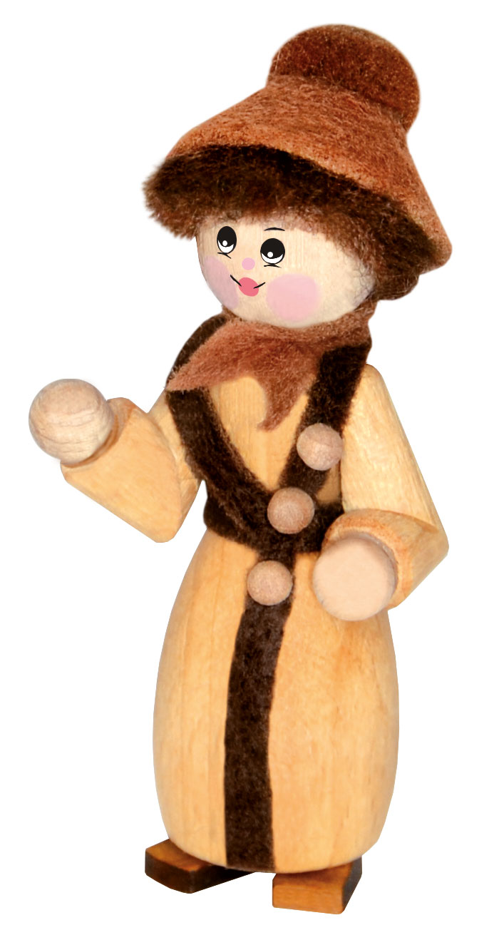 Figur, Frau im Winter, natur, braun