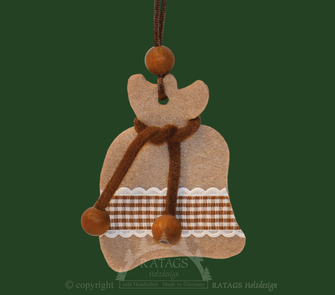 Boomversiering om zelf te knutselen, cadeautasje van vilt, lengte ca. 9 cm