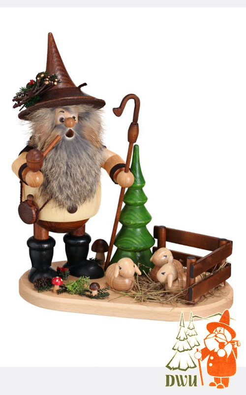 Incense burner, forest gnome shepherd
