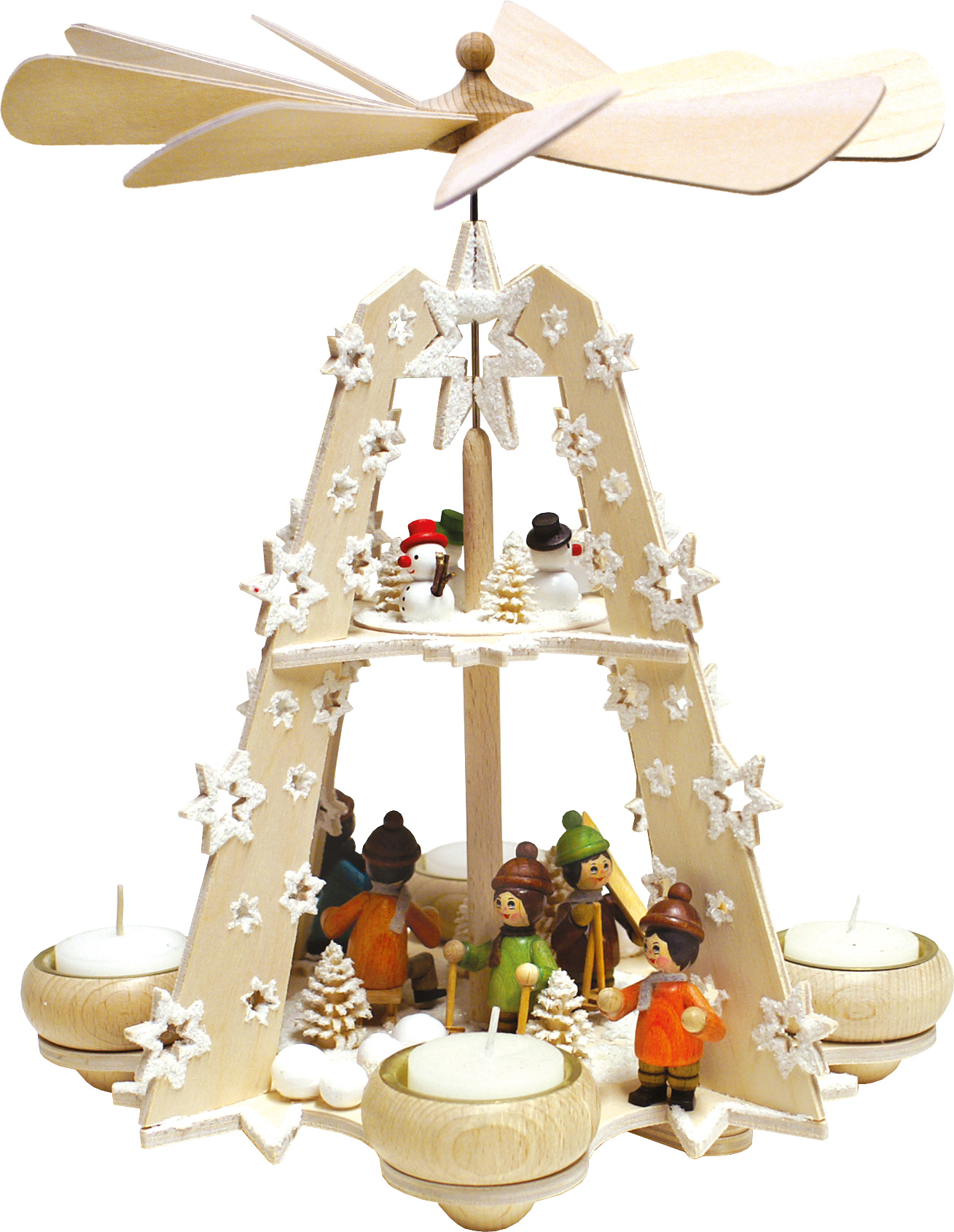 Starry sky pyramid, winter children, hoarfrost