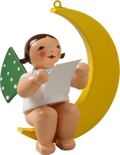 Engel mit Notenblatt, dunkles Haar