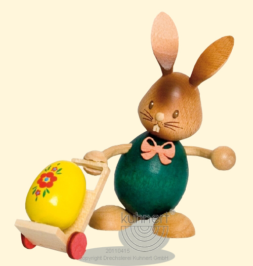 Osterhase, Stupsi Hasi mit Trolley ca. 12 cm Osterhase, Stupsi Hasi mit Trolley ca. 12 cm