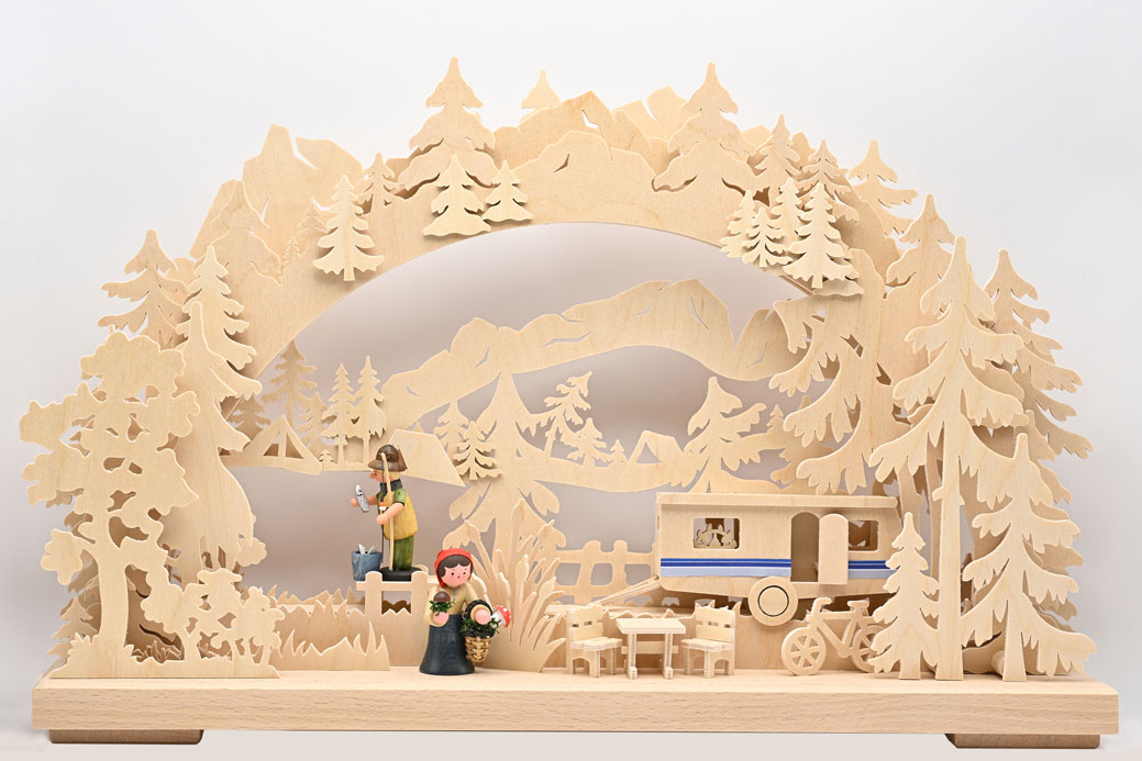 3D candle arch, small, camping fun, 2 figures