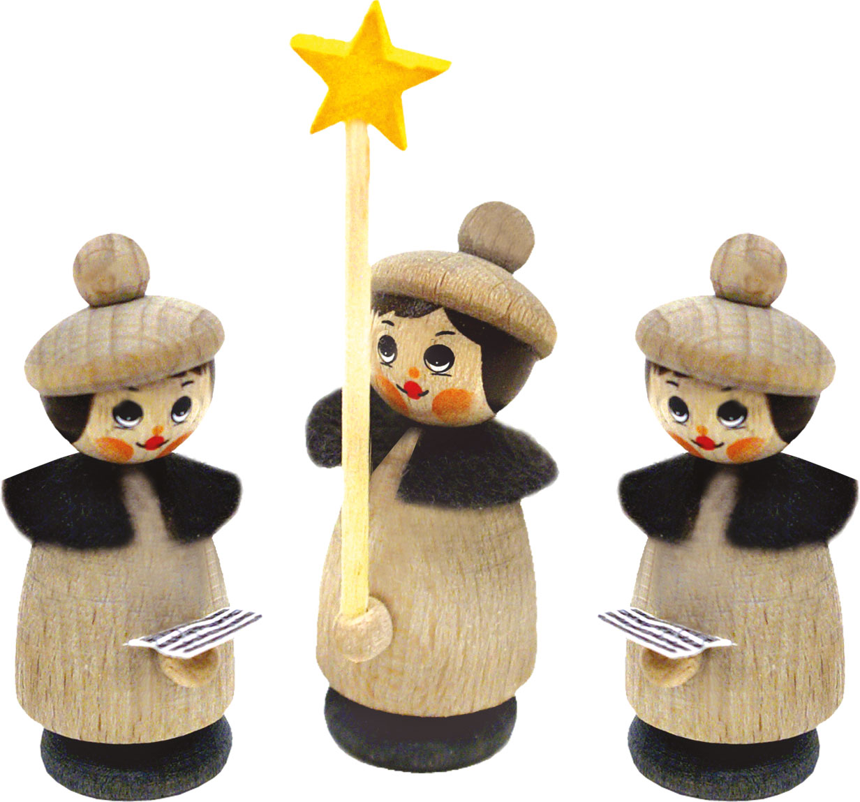 Figurines, set of 3, Kurrende, grey