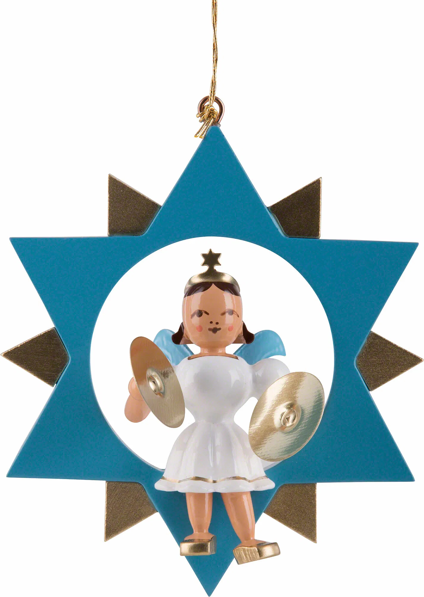 Angel with basin in star, H 8.5 cm