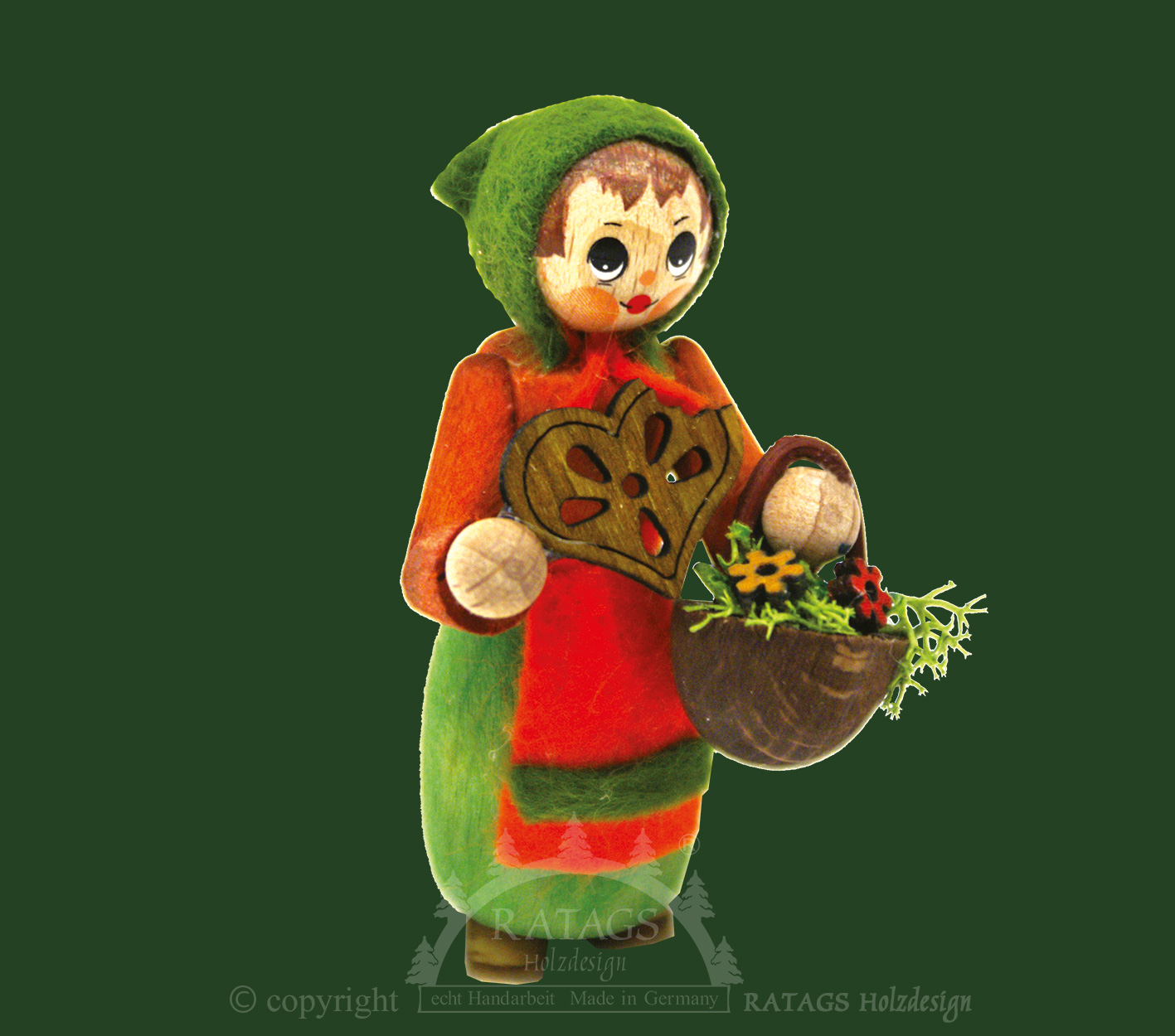 Figur, Gretel mit Pfefferkuchen Figur, Gretel mit Pfefferkuchen