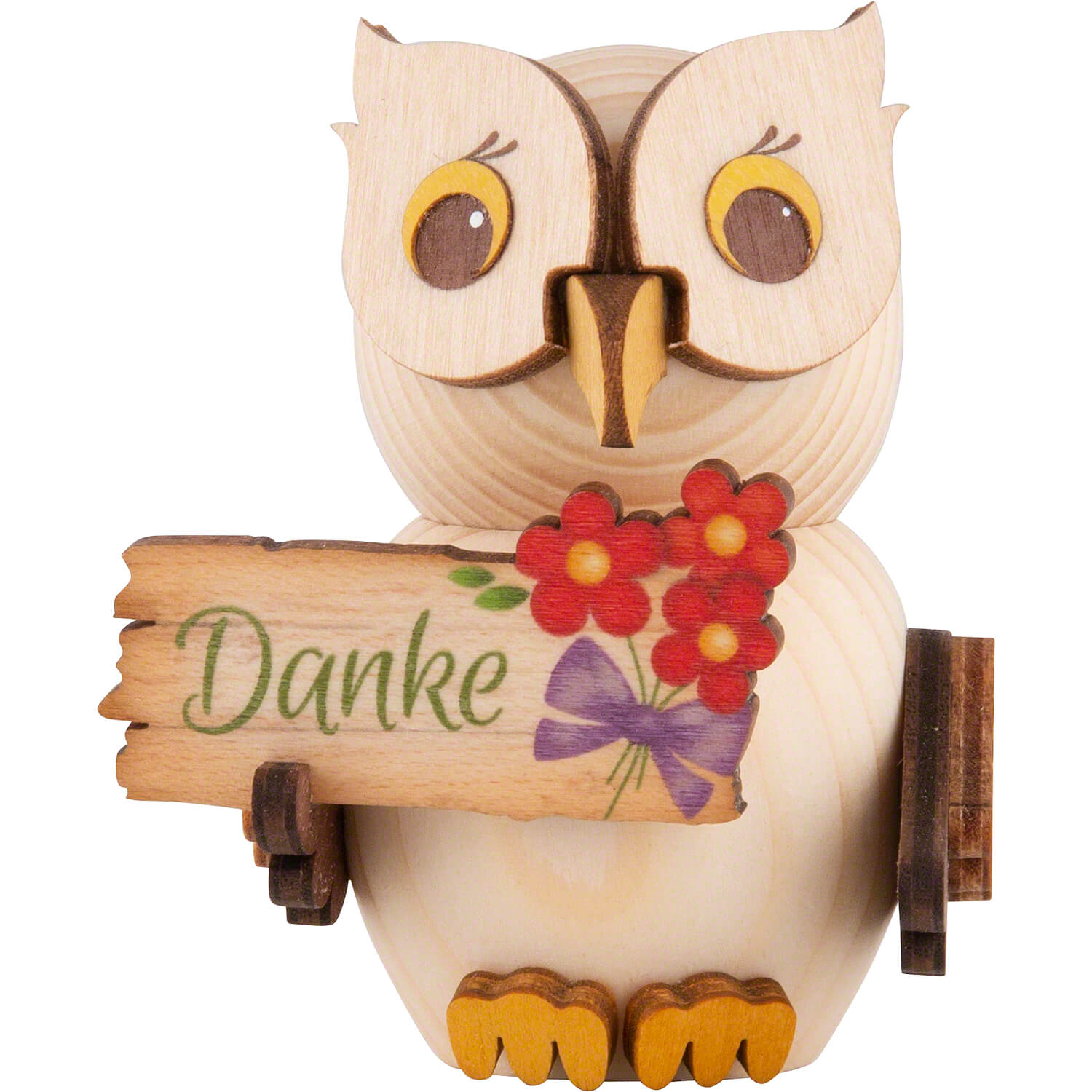 Mini Eule mit "Danke"-Schild ca. 7 cm