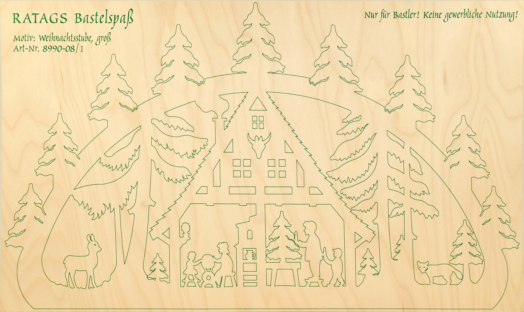 2 motif plywood panels, large Christmas parlour, for sawing yourself