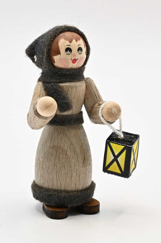 Figure, lantern child, grey