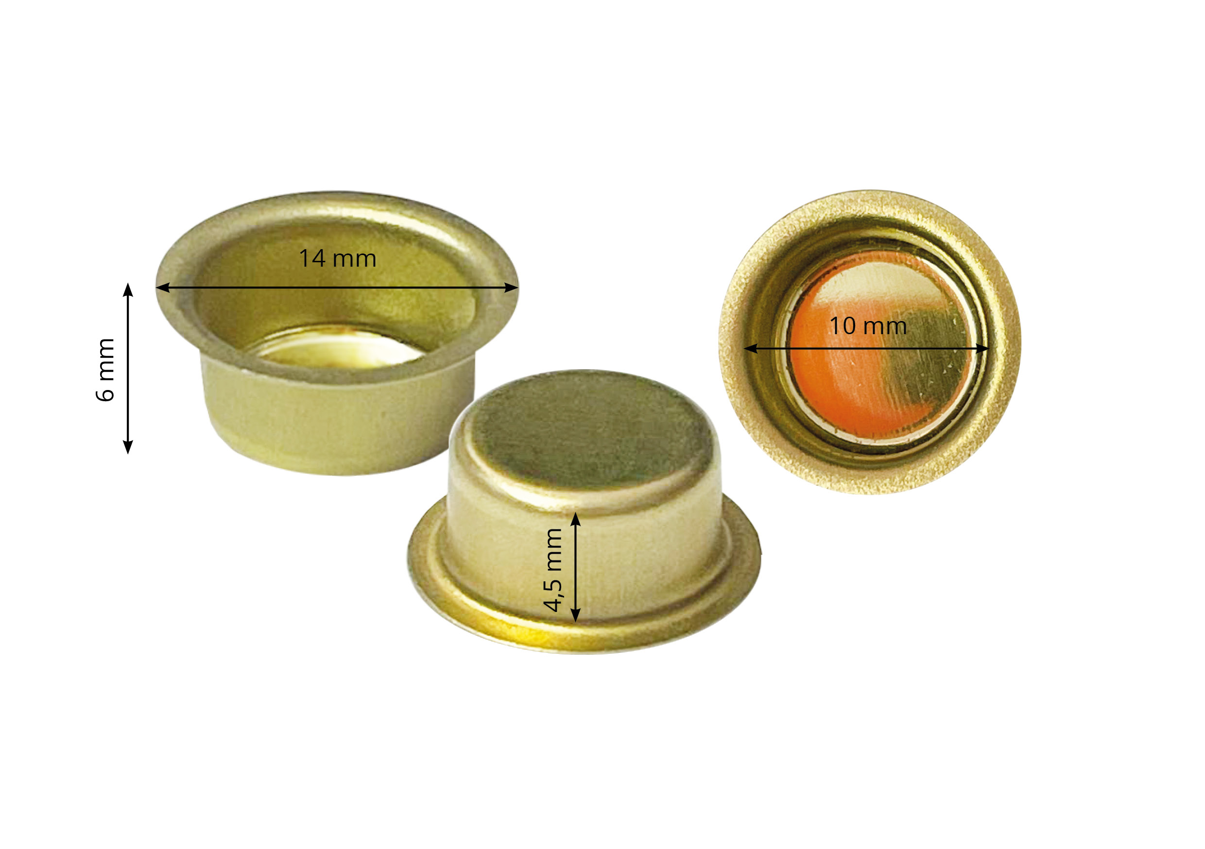 Brass grommets 10 mm
