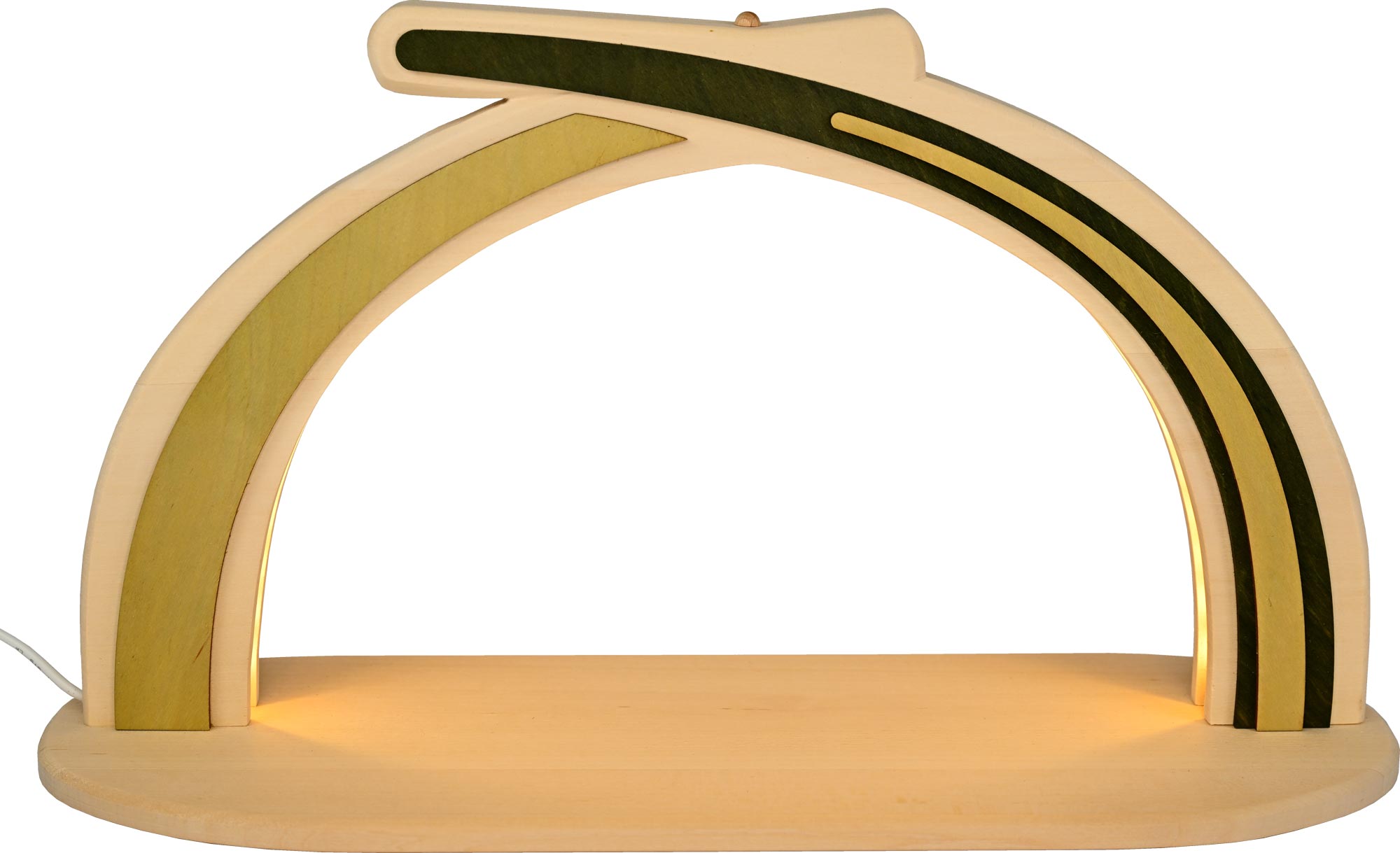 Solid wood arch, green, unassembled LED lighting