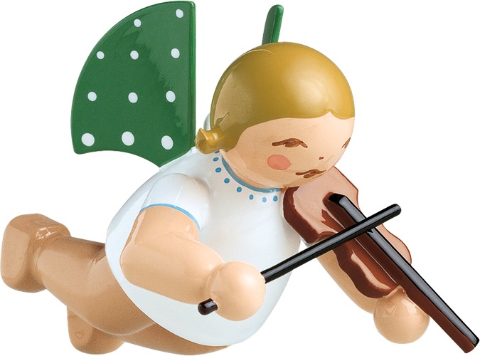 Engel mit Geige, schwebend blondes Haar