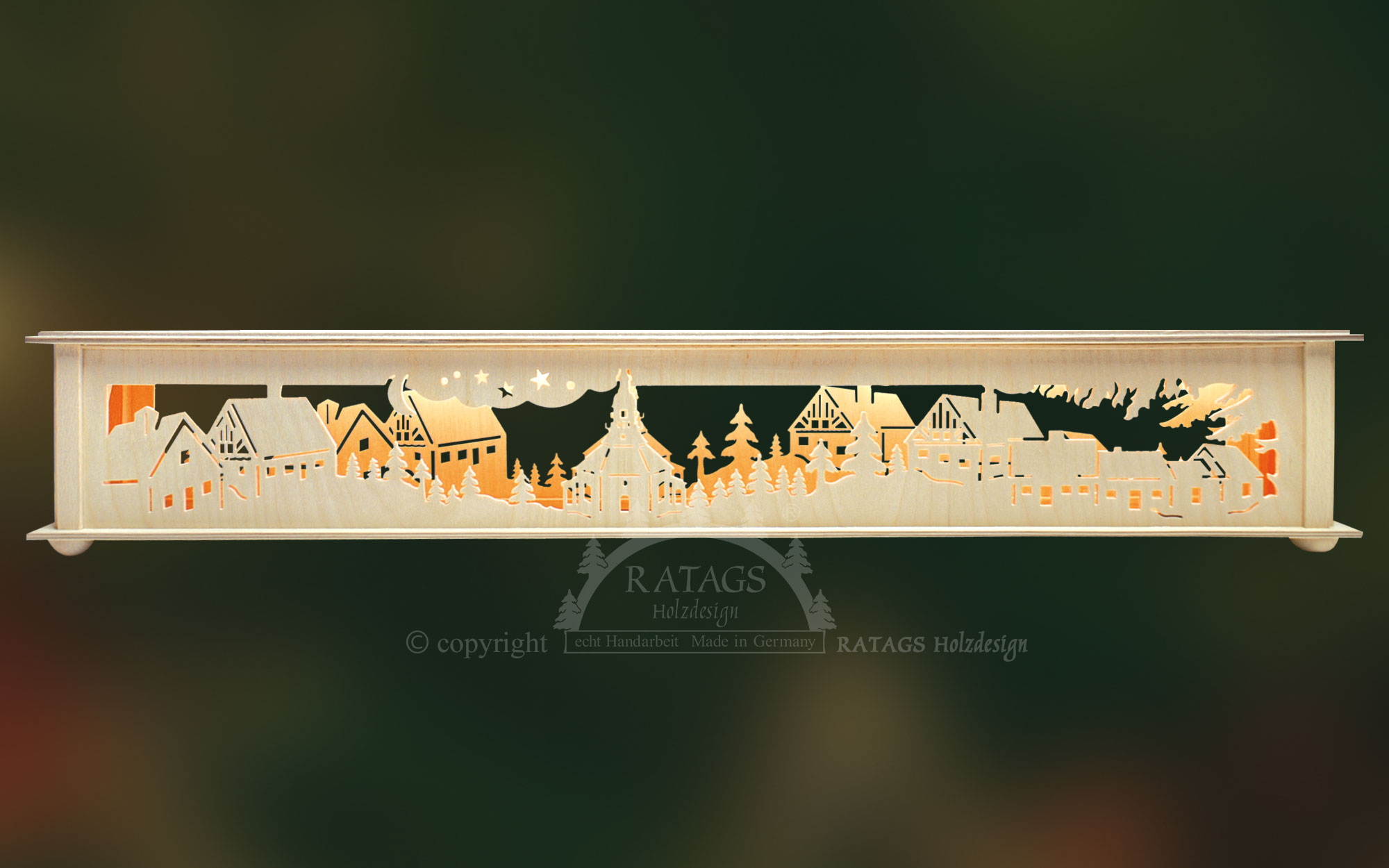 Room lamp for crafting, large, village of Seiffen