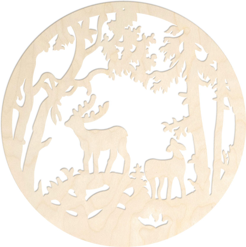 Fensterbild, Rehe Fensterbild, Rehe