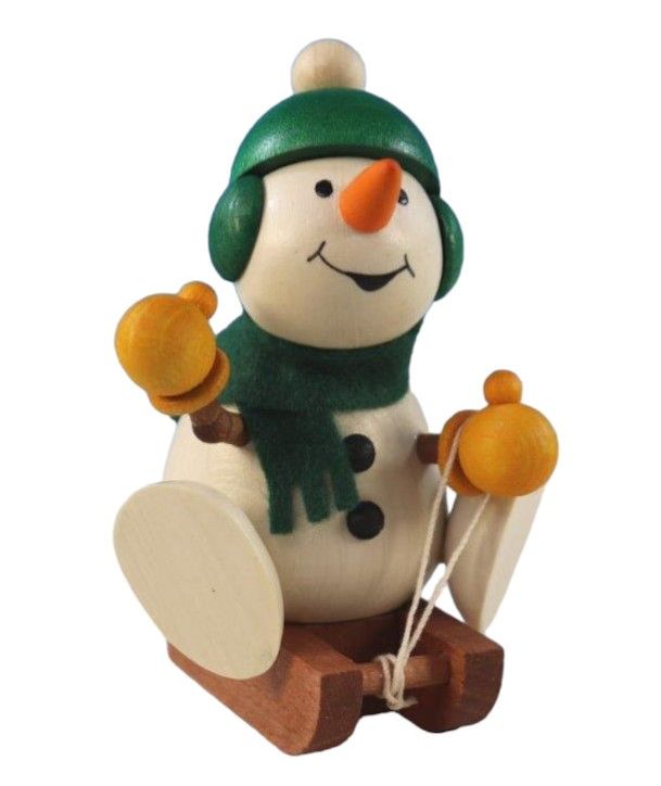 Schneemann auf Schlitten 9 cm