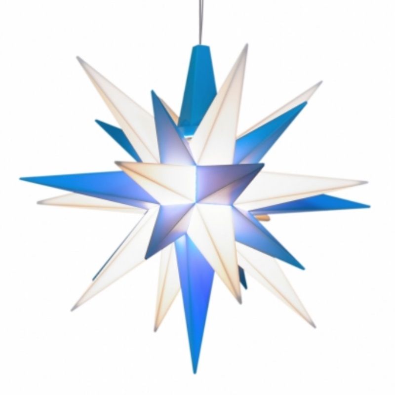 Herrnhut-Bastelset, A1b 13 cm, Blau/weiß Herrnhuter Stern,Kunststoff