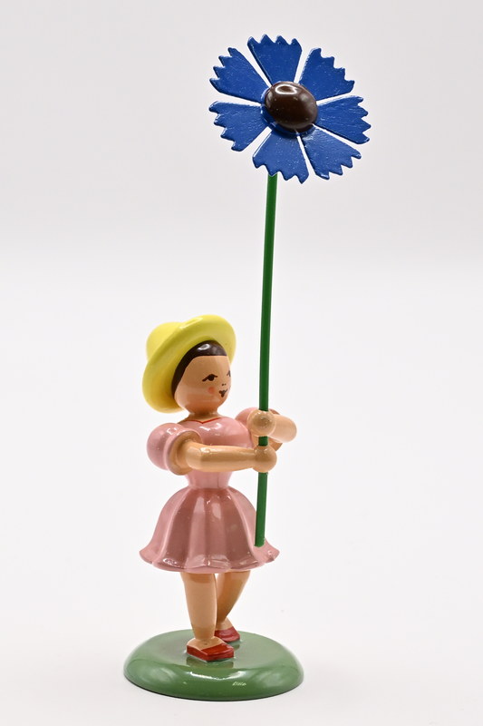 Flower child with cornflower, coloured
