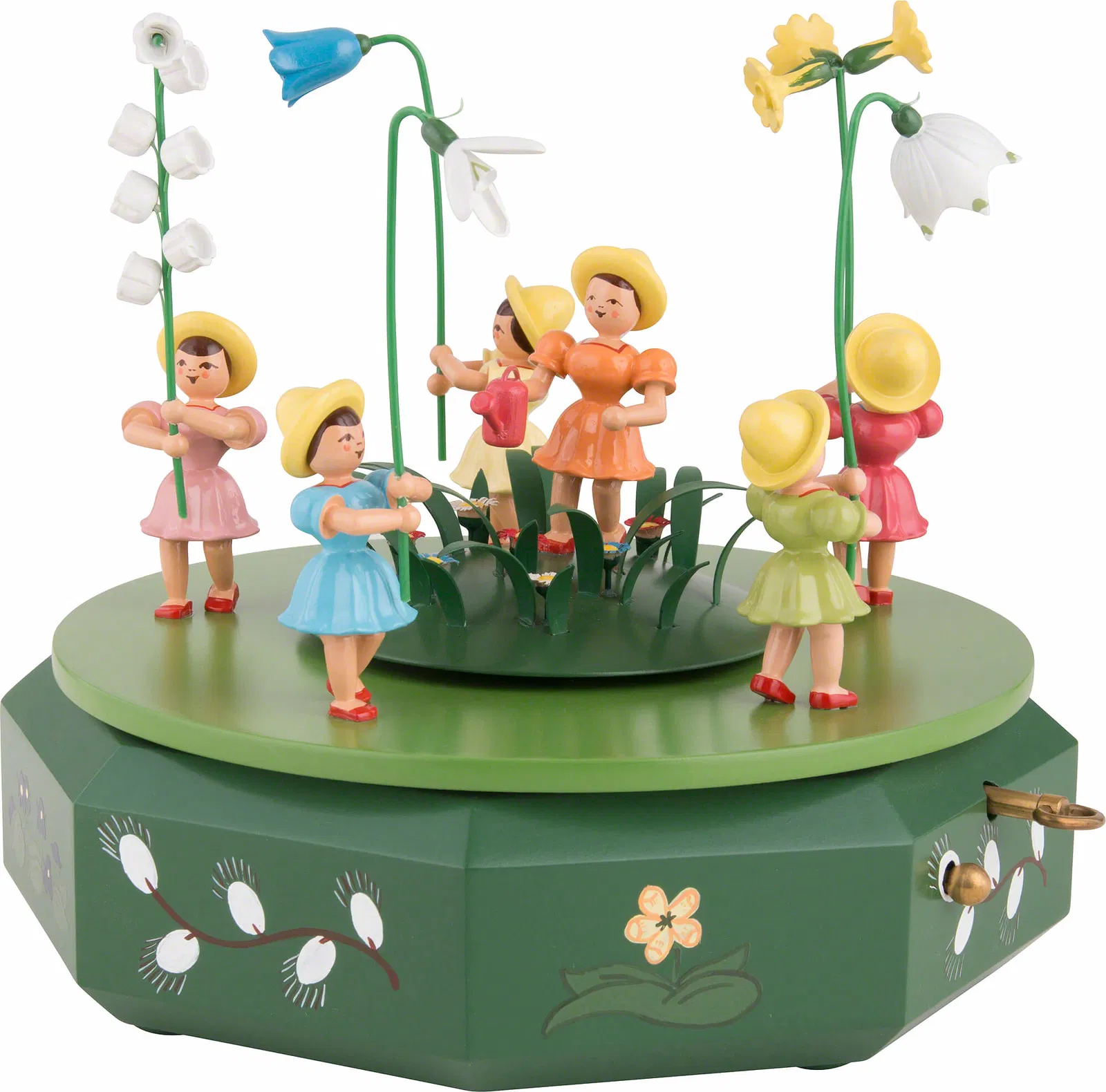 Spieldose mit Blumenwiese, farbig