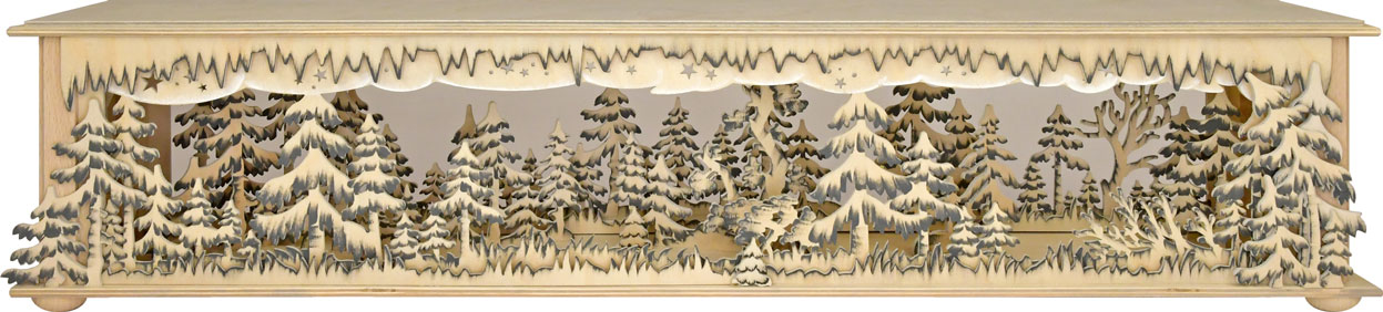 Raumleuchte mittelgr., 70cm Waldlichtung handbemalt grau