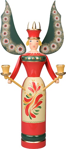 Erzgebirgsengel, rot, mit elektrischer B