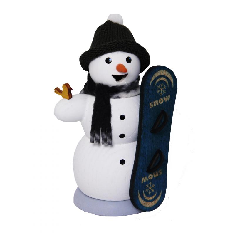 Røgelsefigur snemand, snowboard ca. 13 cm