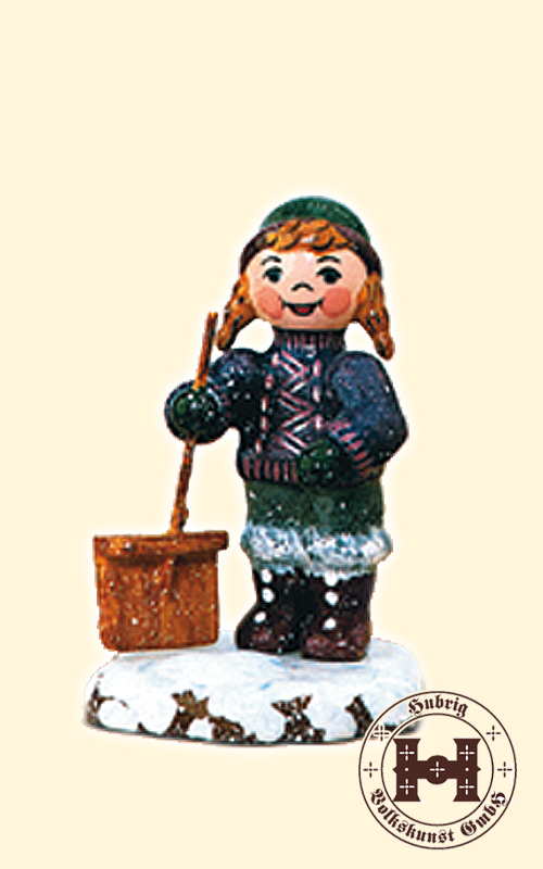 Winter child, snow sweeper