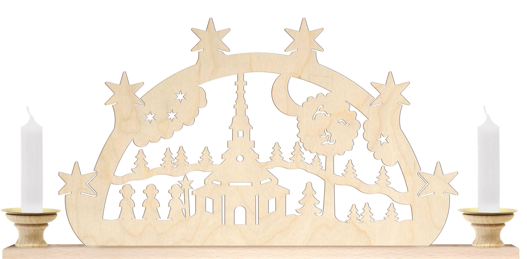 Table light arch for 2 pyramid candles Church with choir