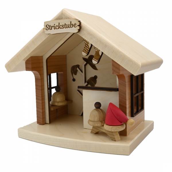 Illuminated Christmas cottage knitting 14x14 cm