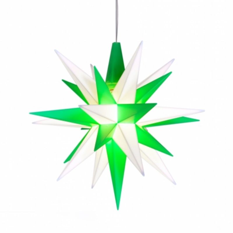 Herrnhut star A1b green/white, hobbyist approx. 13 cm, plastic