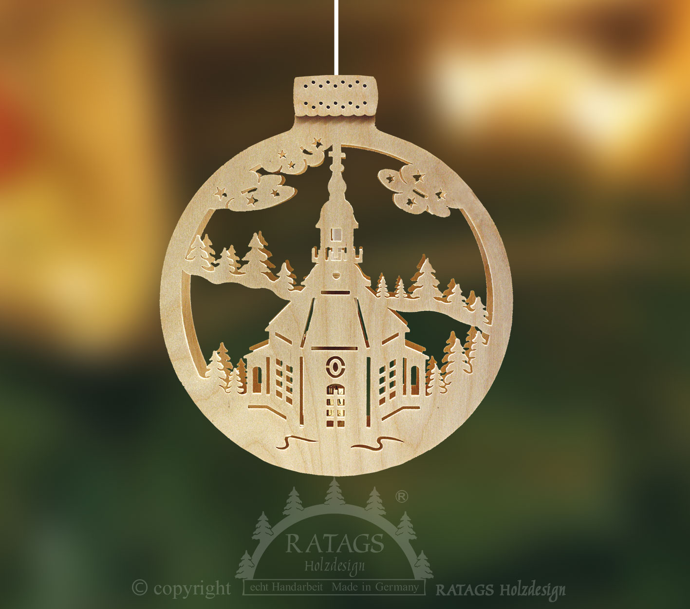 Window picture, illuminated, church