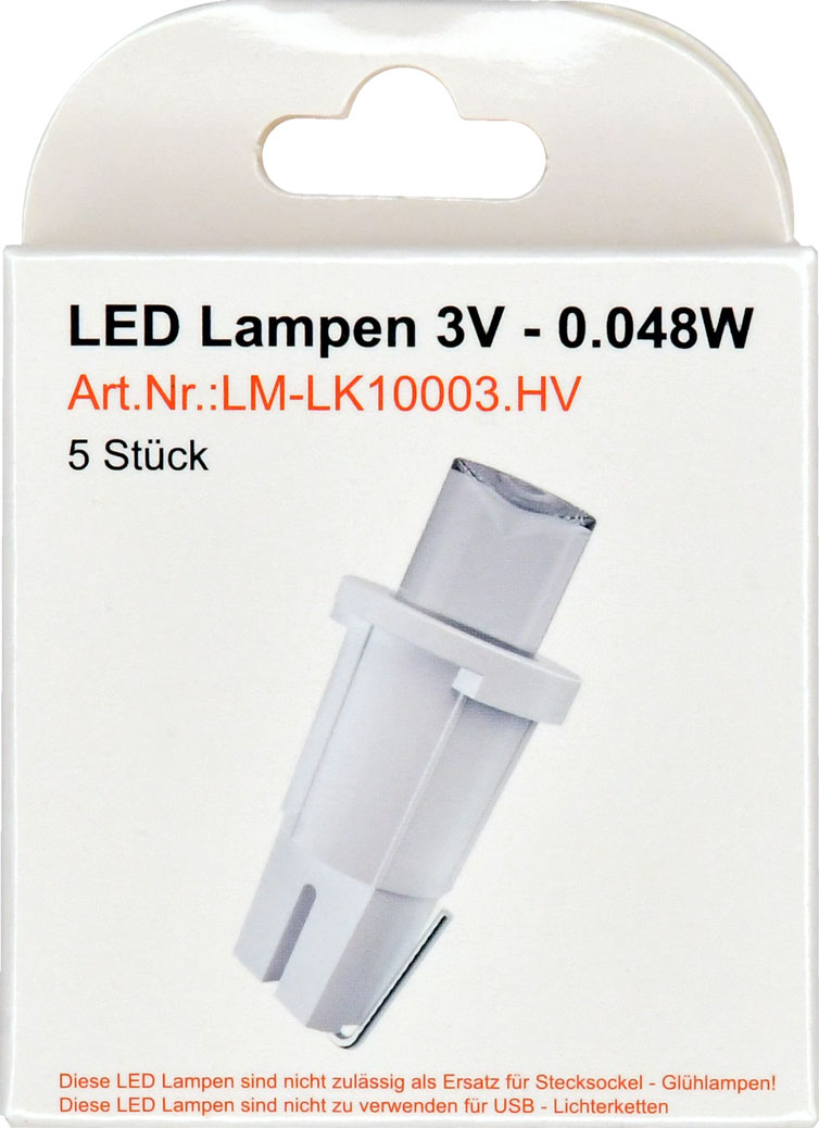 Ersatzlämpchen für LED, 5 Stück für 10er und 20er Lichterkette