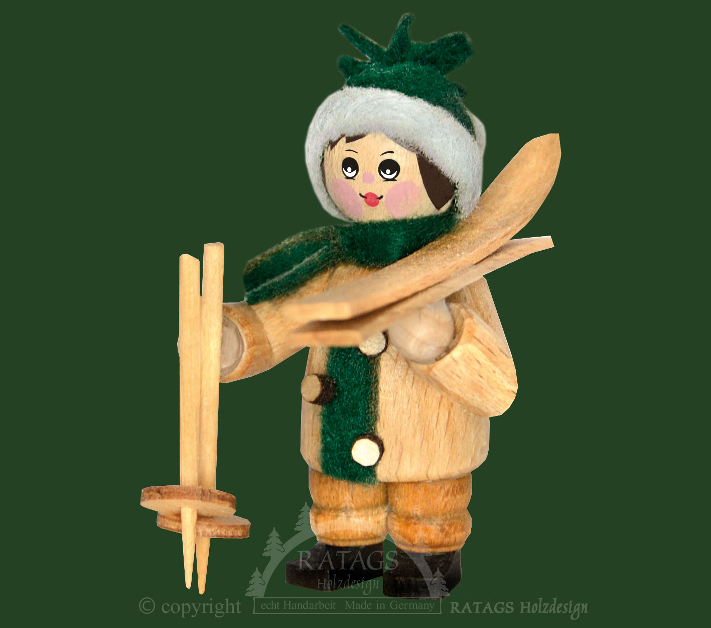 Figur, Skiträger, natur Figur, Skiträger, natur