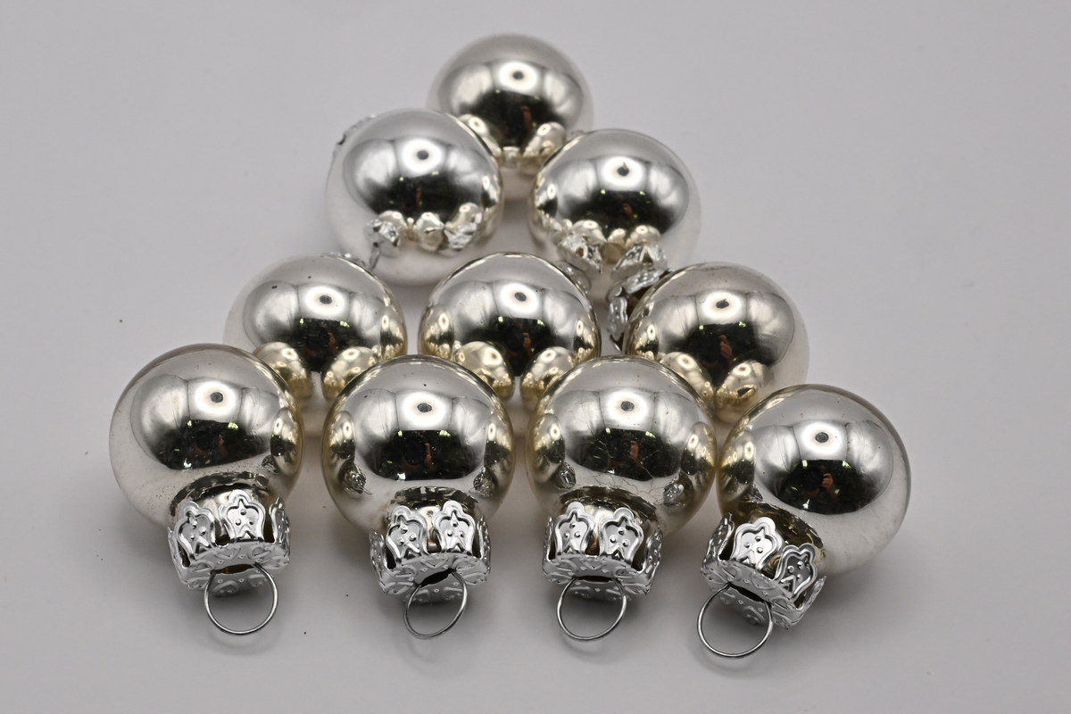Mini-Glaskugeln, silber, 12 Stk., Ø 2 cm