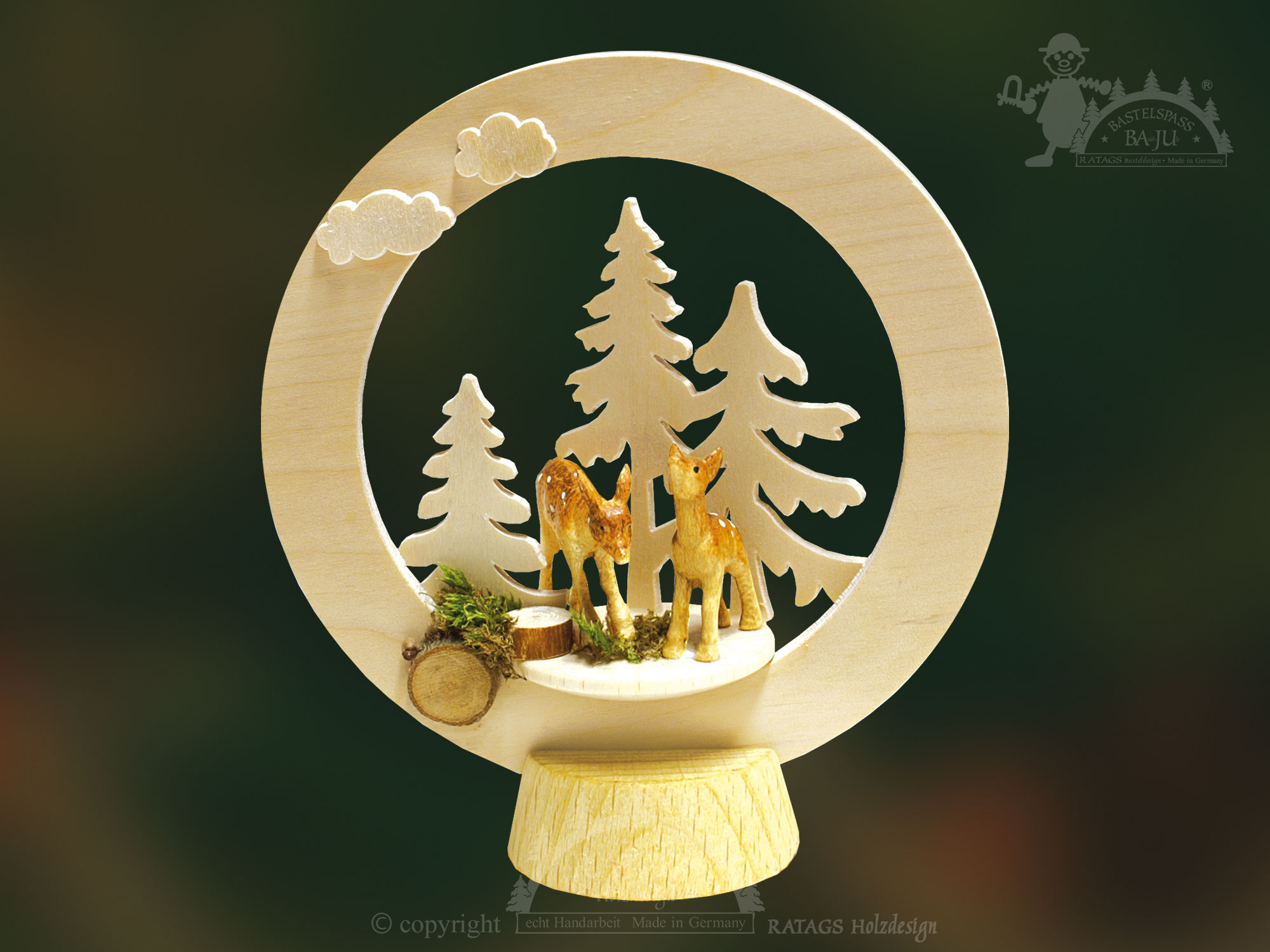 Sockelring zum Basteln, Rehe im Wald