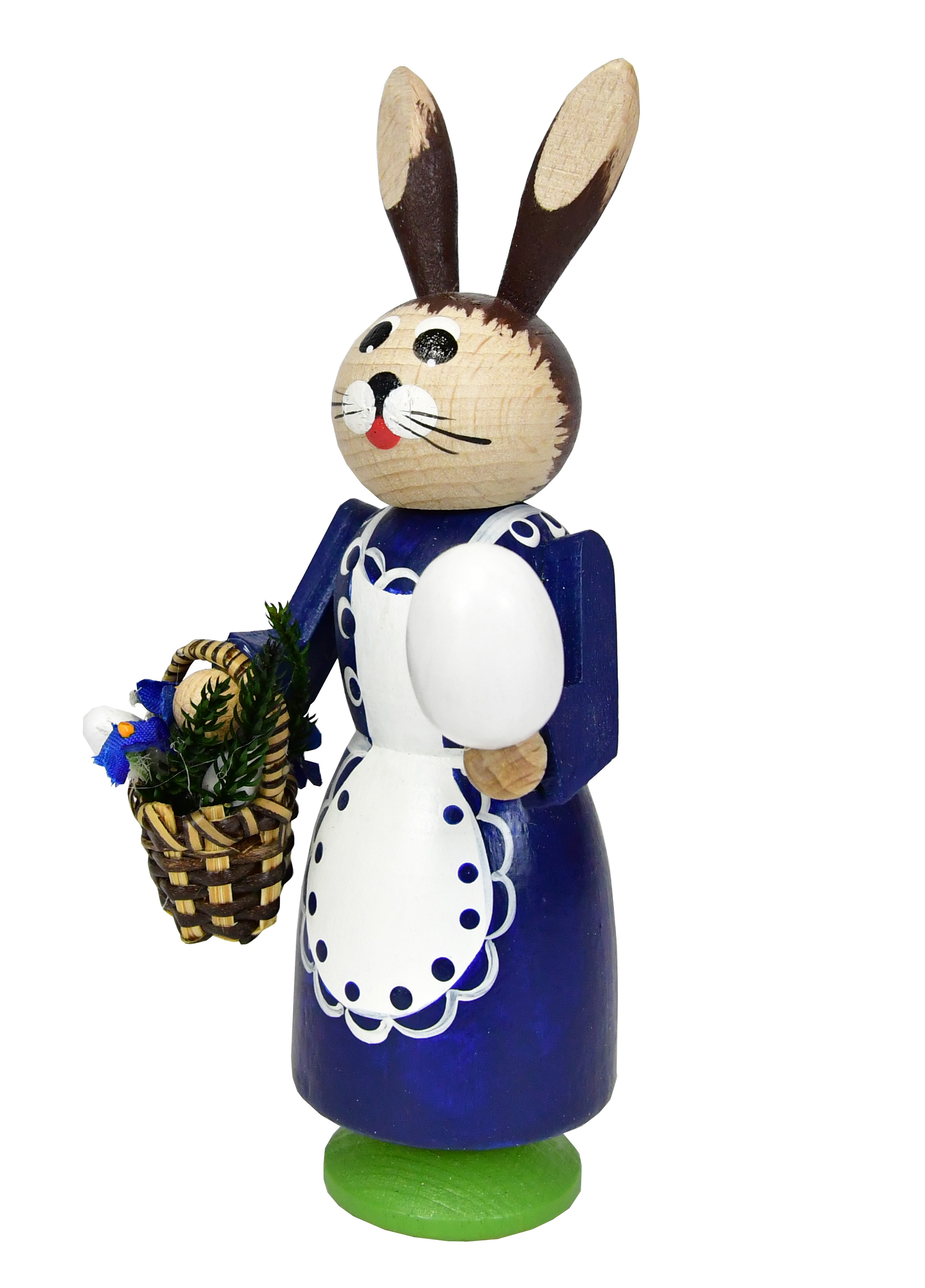 Osterhasenmädchen mit Korb, dunkelblau