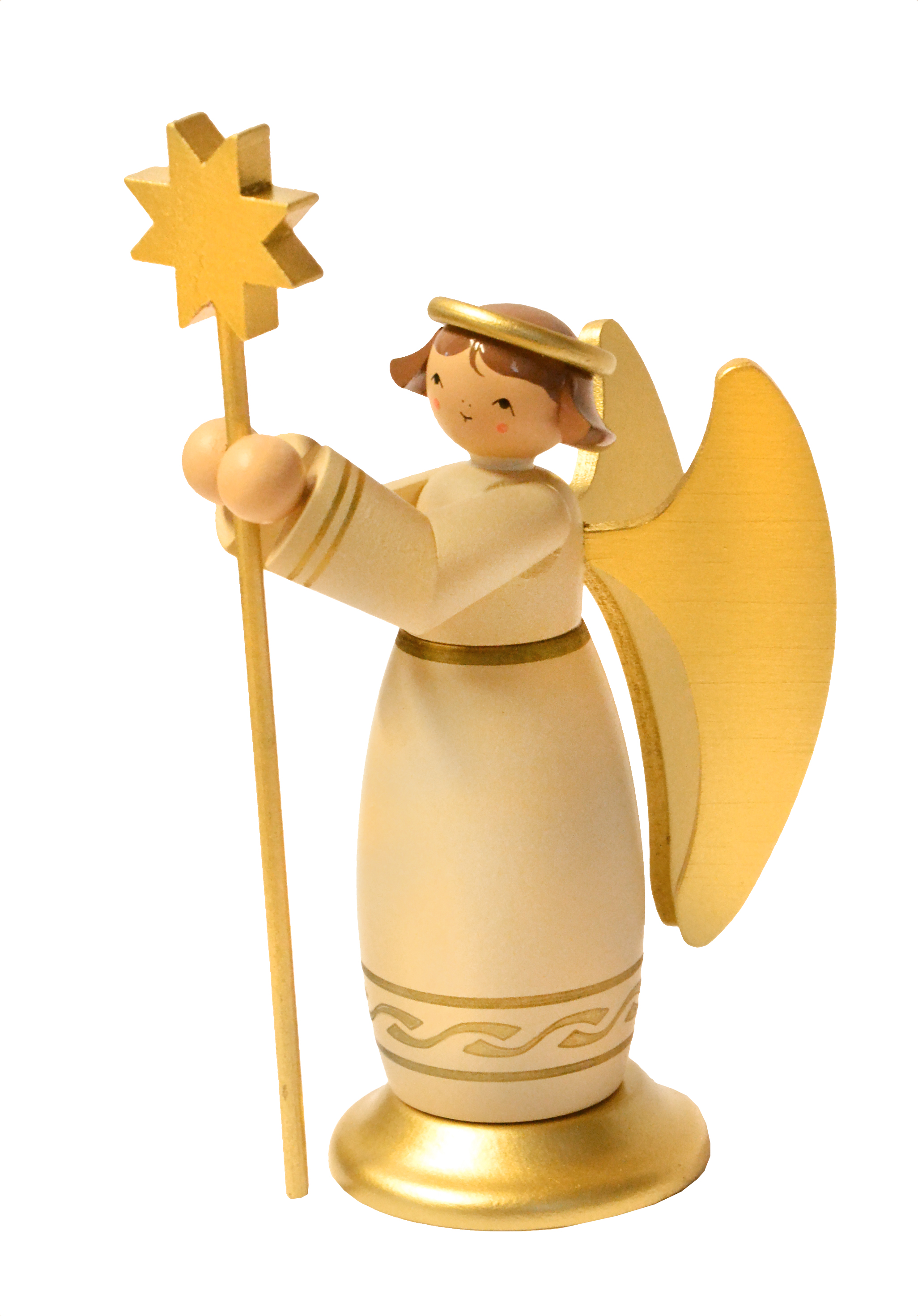 Angel with star, champagne, head left