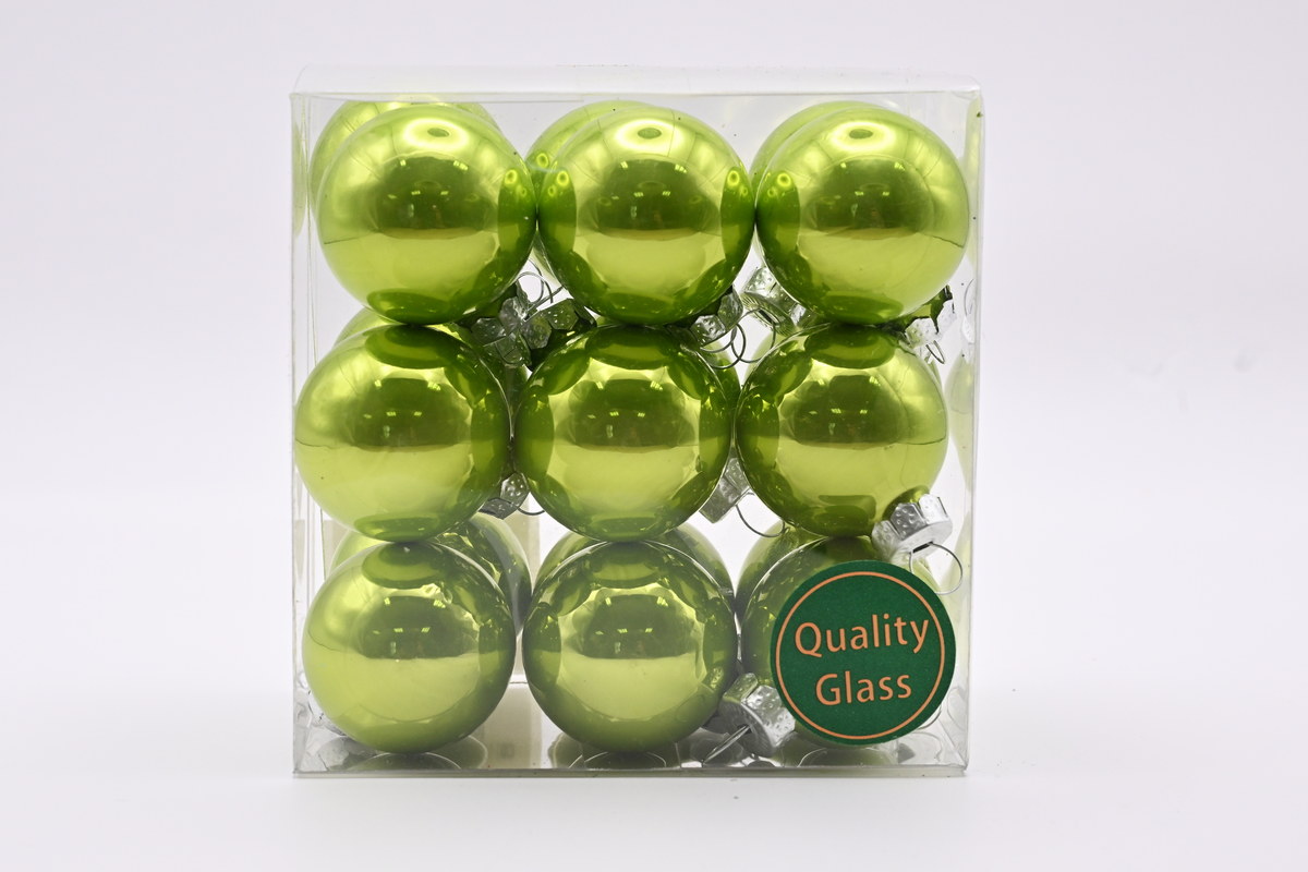 Glaskugle, foliage green opal, 30 mm, 18 stk.