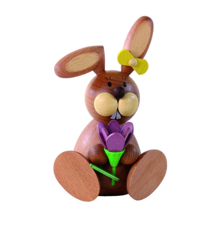 Easter bunny sitting with crocus 11 cm