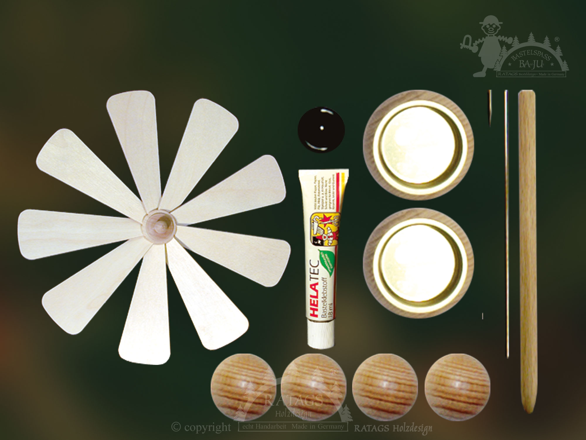 Accessories for pyramids, with round rod