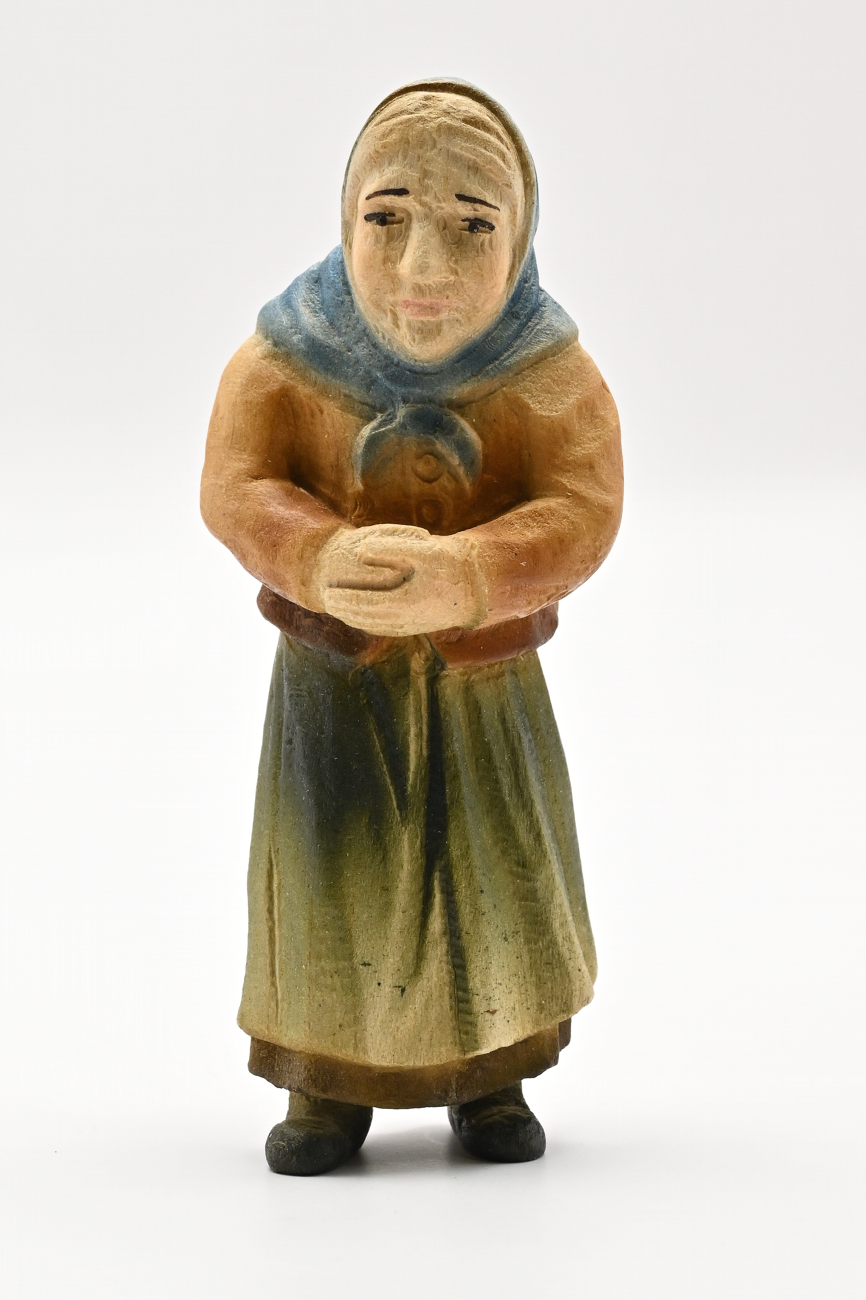 Grandmother with headscarf, coloured, 90 mm