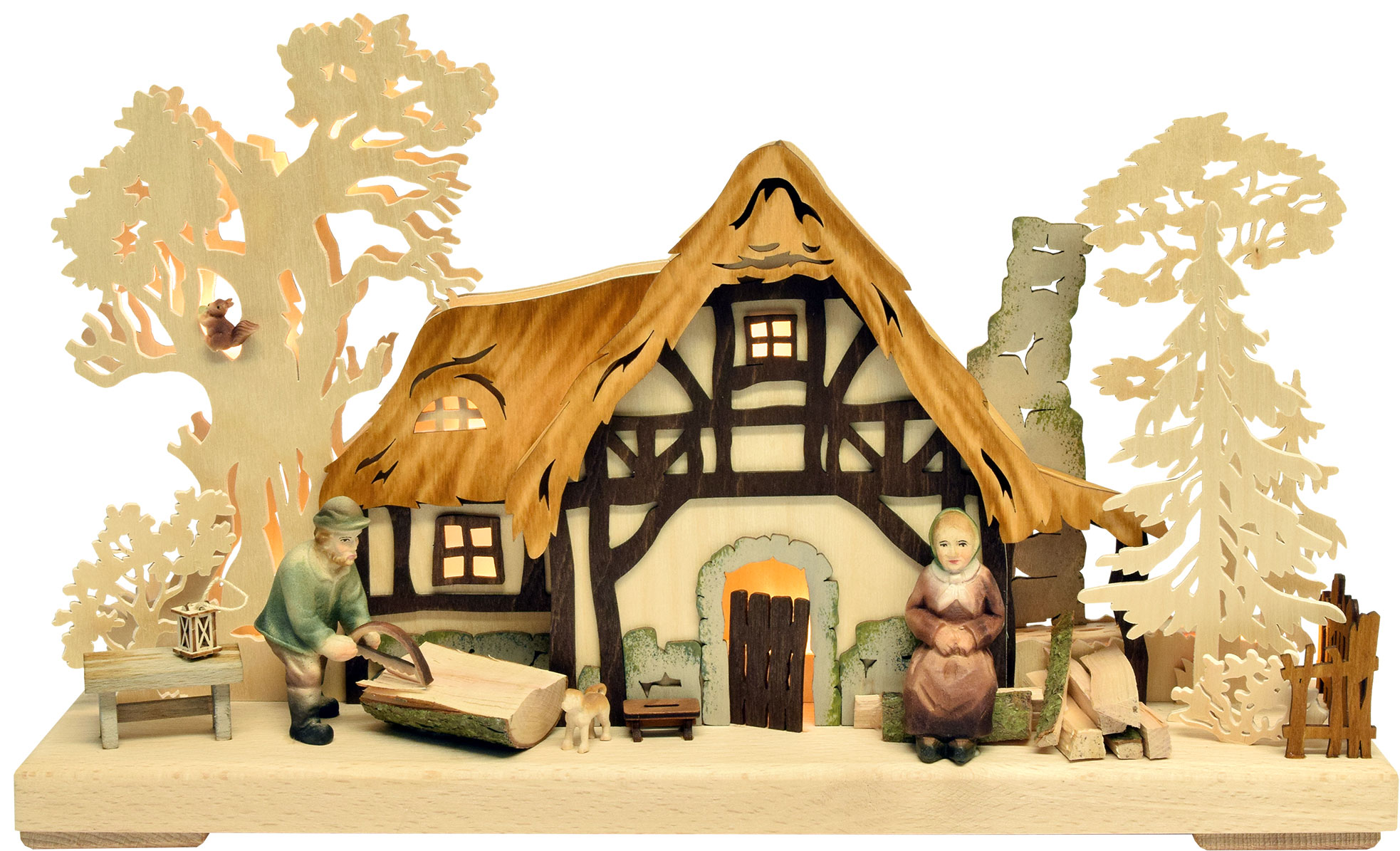 Small 3D Schwibbogen, rustic forest house