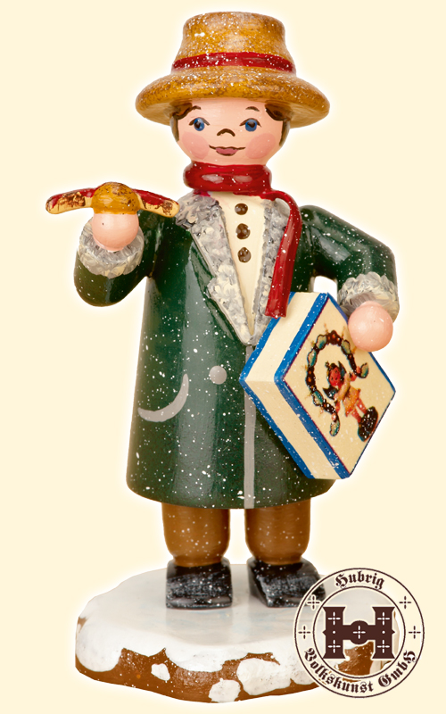 Winter child, father goes shopping