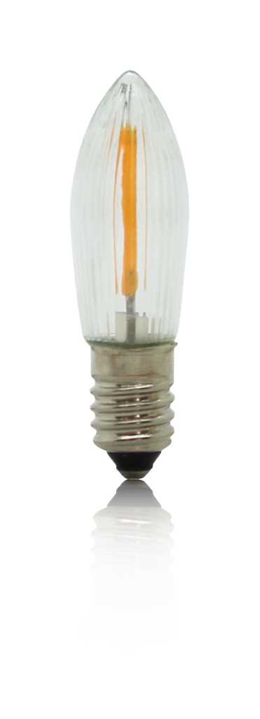 BP Filament LEDTopkerze geriffelt 12-55V 0,2W klar warm-weiß