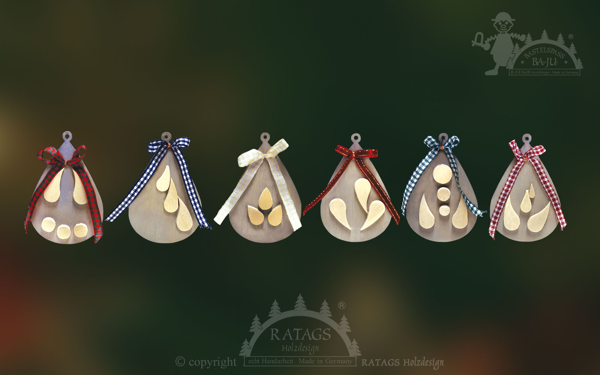 Baumbehang zum Basteln, 6er Set, Tropfen, zum Gestalten Baumbehang zum Basteln, 6er Set, Tropfen, zum Gestalten